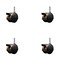 Service Caster 2'' Antique Metal Hood Twin Caster Locking Nylon Wheels Grip Ring Stem, 4PK SCC-GR02S50D-NYS-WA-B-716X1716-4 - alternate 1